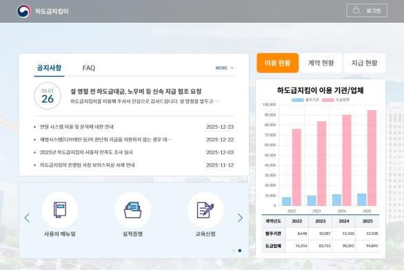 하도급지킴이 시스템 참고 이미지